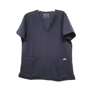 FIGS Technical Collection Women's Scrub Top V Neck Navy Blue XL